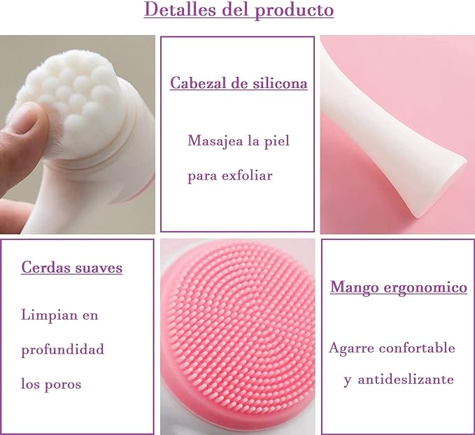 CEPILLO LIMPIADOR Y EXFOLIANTE FACIAL PINK. BIFULL