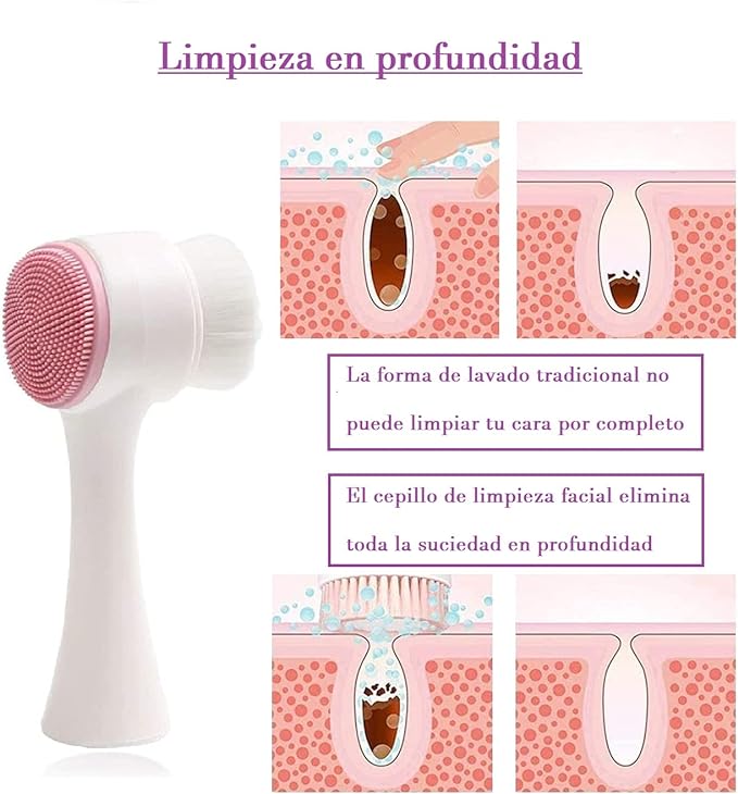 CEPILLO LIMPIADOR Y EXFOLIANTE FACIAL PINK. BIFULL