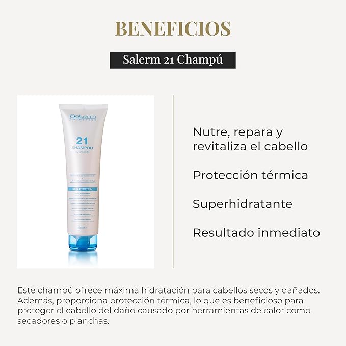 SALERM 21 CHAMPÚ SILK PROTEIN 300 ML