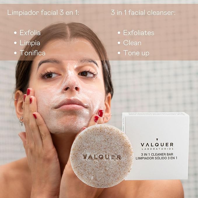 VALQUER  LIMPIADOR FACIAL SÓLIDO 3 EN 1 SUGAR - 50G